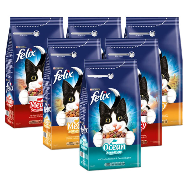 Felix Sensations Katzenfutter Mixpaket 6x2 kg