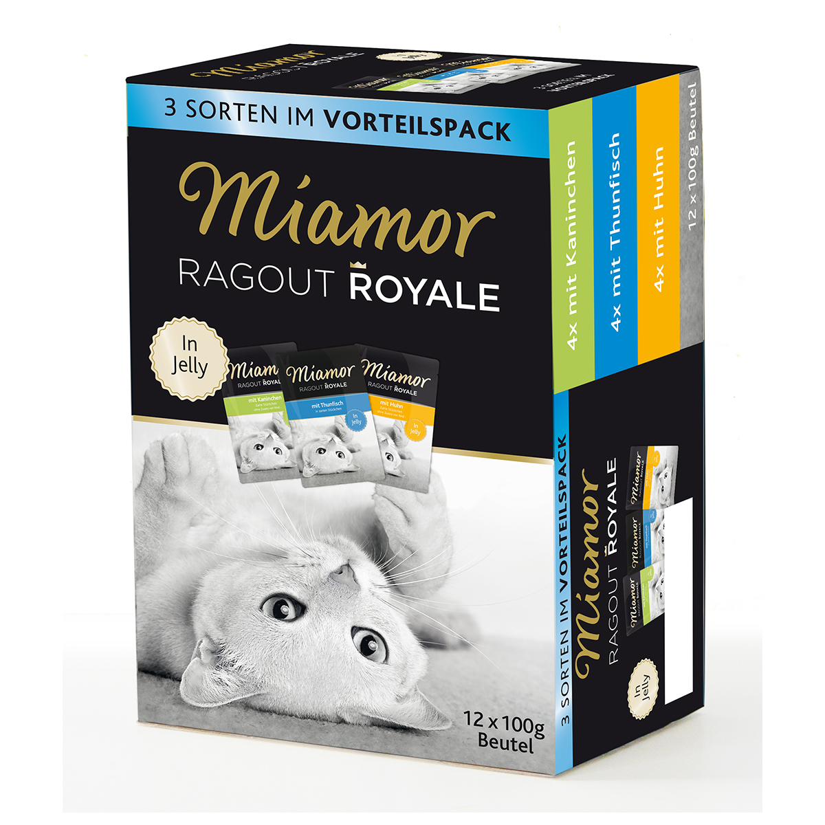 Miamor Ragout Royale Huhn, Thunfisch, Kaninchen in Jelly Multibox Adult 12x100g