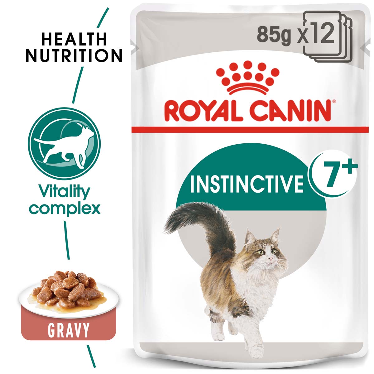 ROYAL CANIN INSTINCTIVE 7+ Nassfutter in Soße für ältere Katzen 12x85g