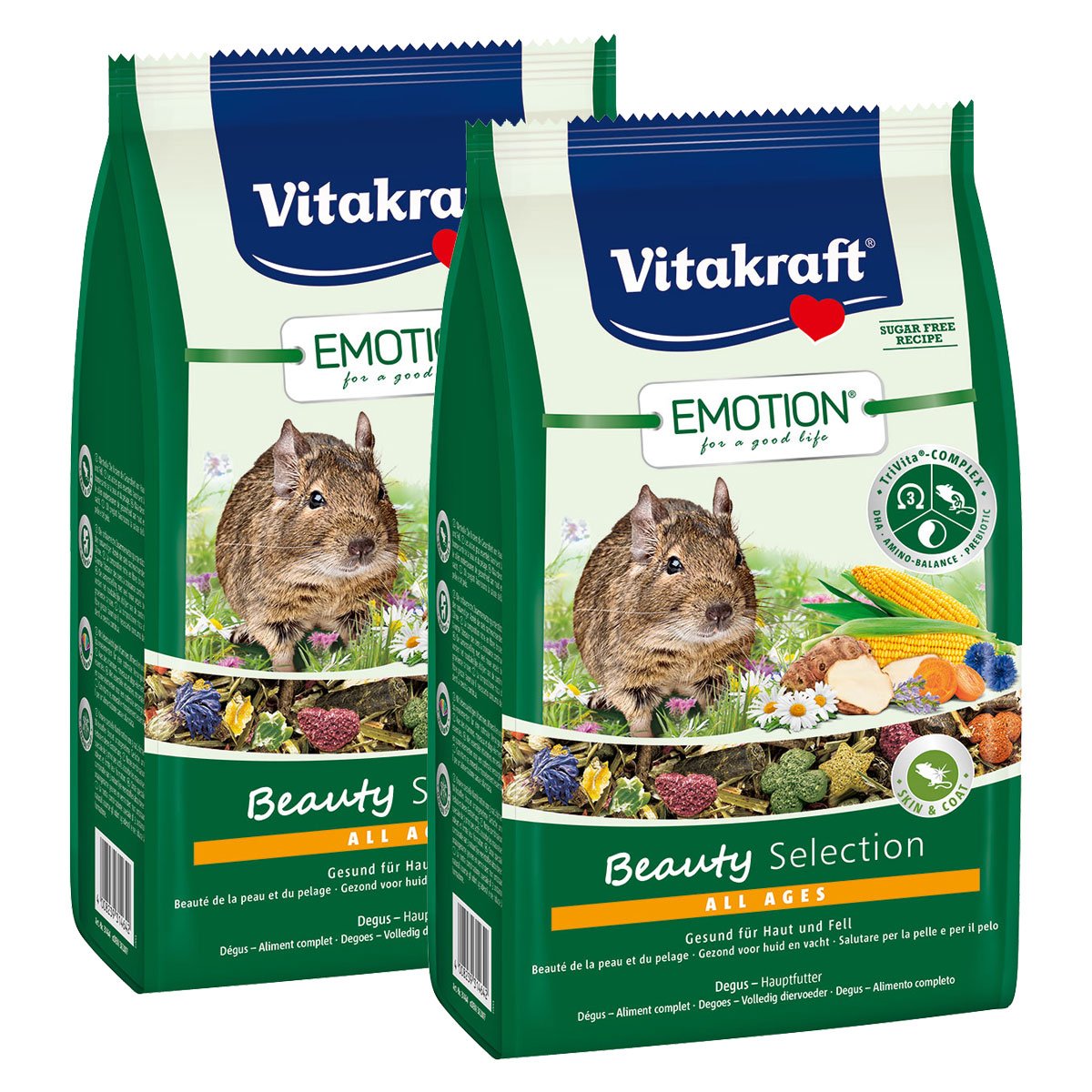 Levně Vitakraft Emotion Beauty Selection osmáci degu 2× 600 g