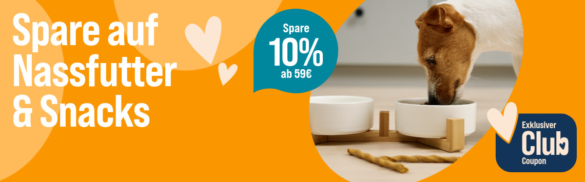 10% auf Nassfutter & Snacks