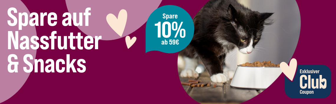 10% auf Nassfutter & Snacks