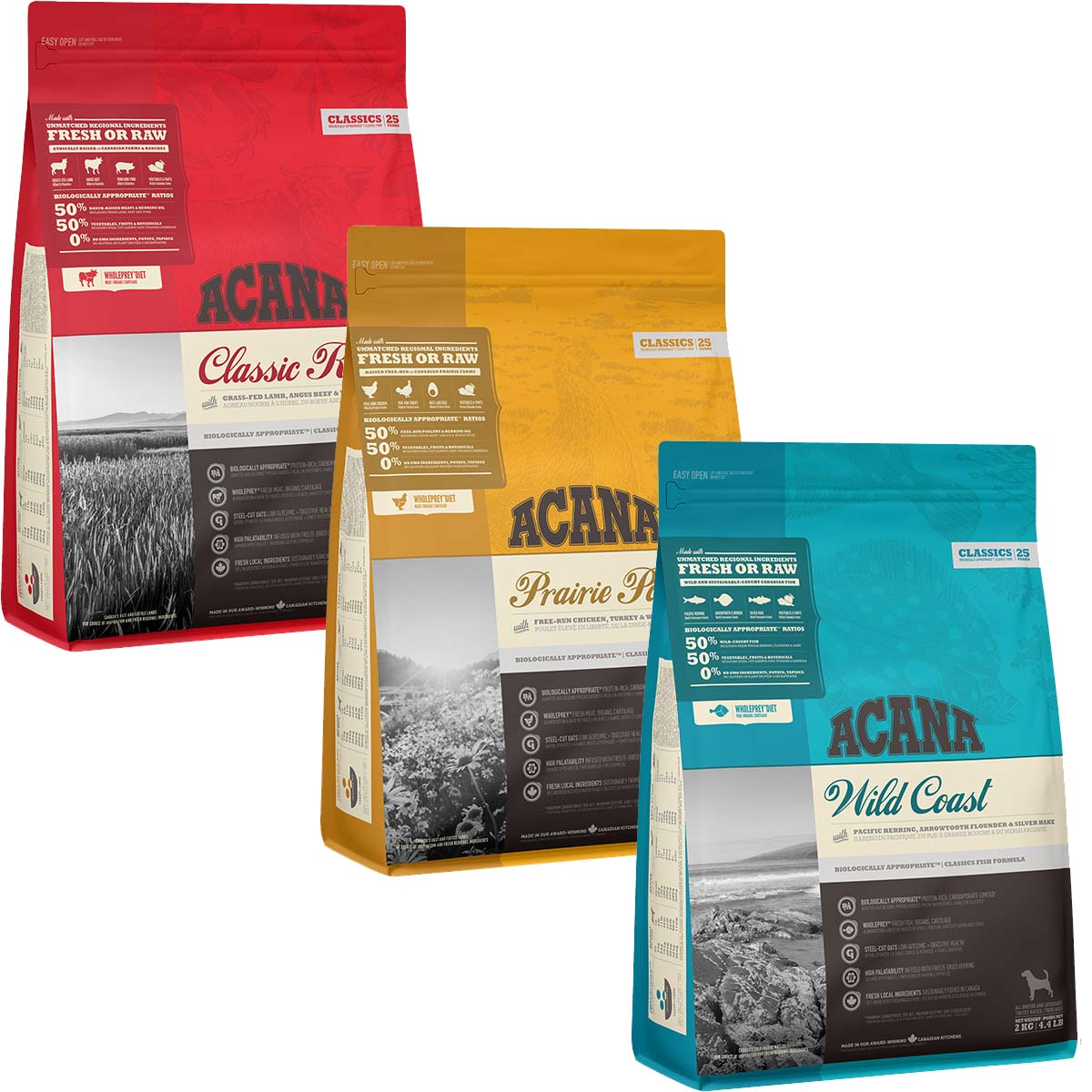 ACANA kombinované balení 3× 2 kg
