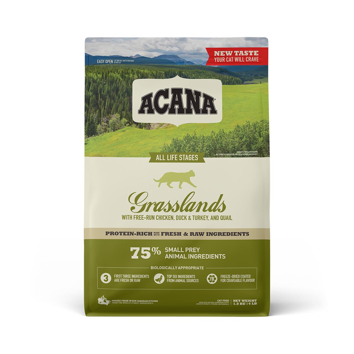 ACANA Cat Grasslands 1 8 kg v akci Granule pro ko ky