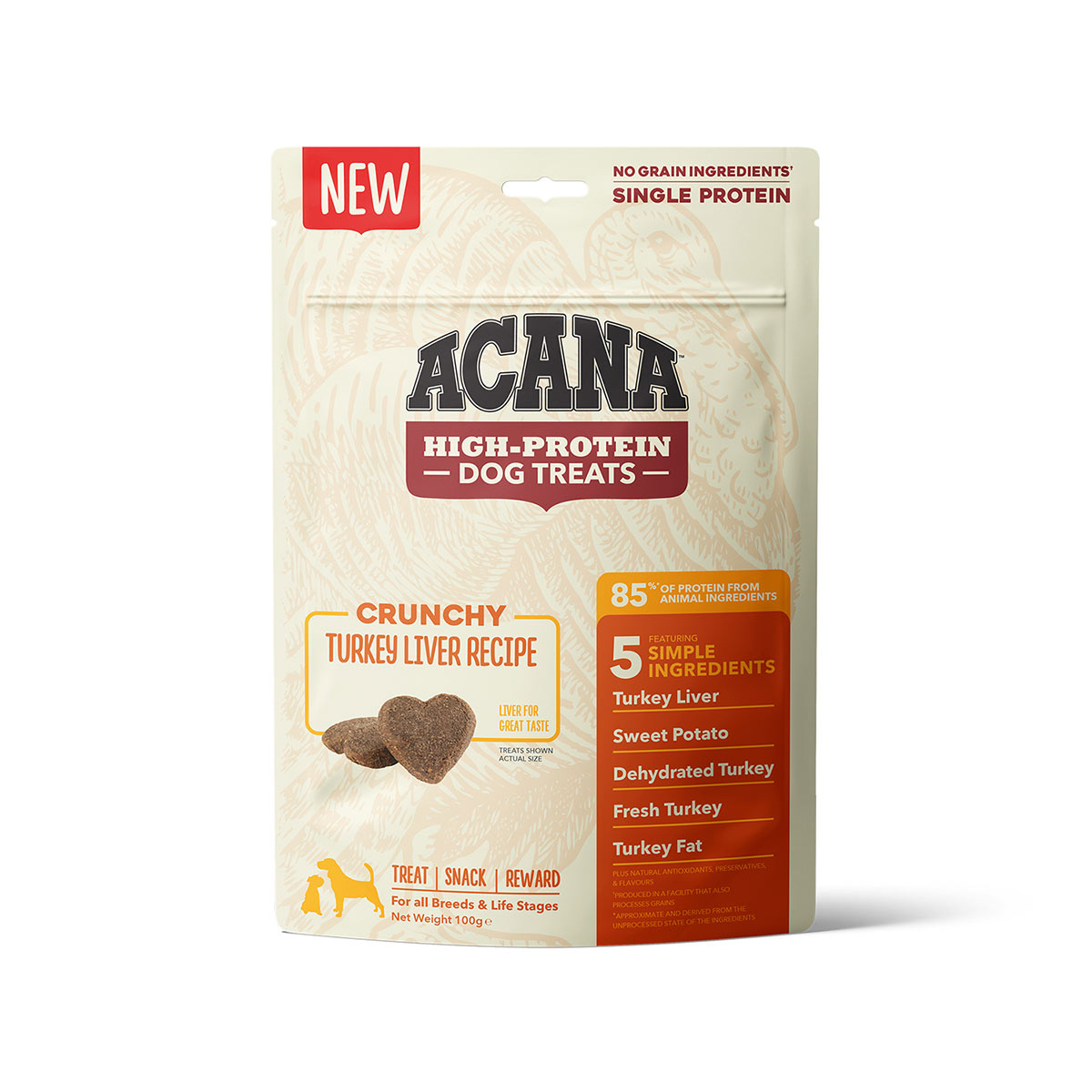 ACANA Dog Crunchy Treats Turkey Liver 3x100g
