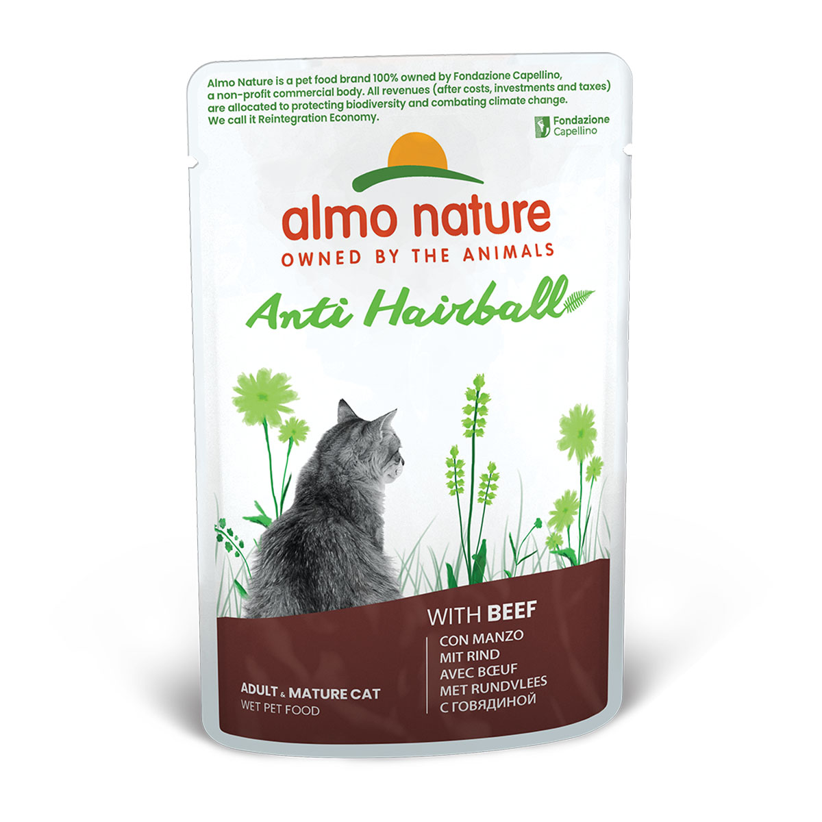 Levně Almo Nature Holistic Anti Hairball hovězí maso 30 × 70 g