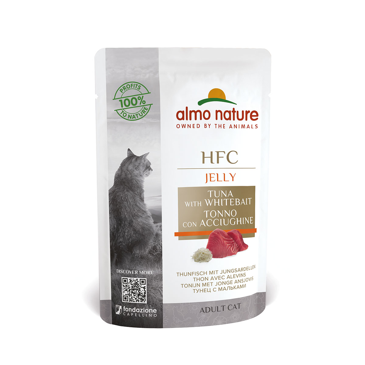 Almo Nature HFC in Jelly želé s tuňákem a mladými sardelkami 24 × 55 g