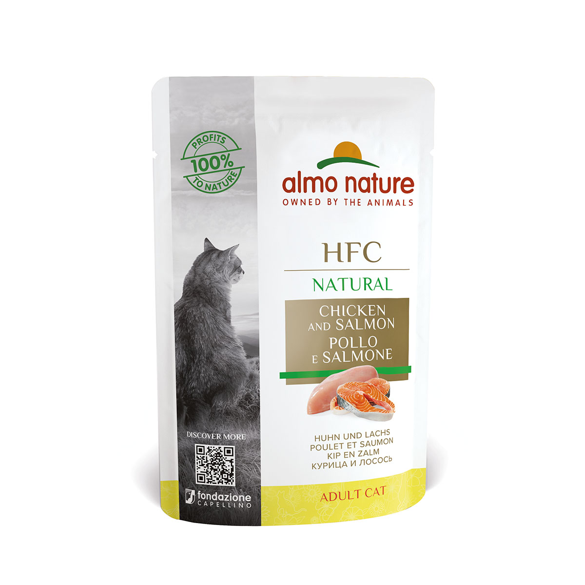 Almo Nature HFC Nature s kuřecím masem a lososem 24 × 55 g