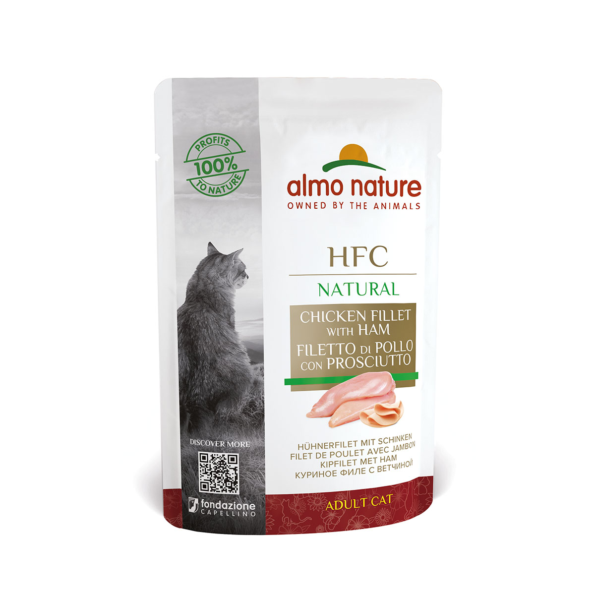 Almo Nature HFC Natural kuřecí filet a šunka 24 × 55 g