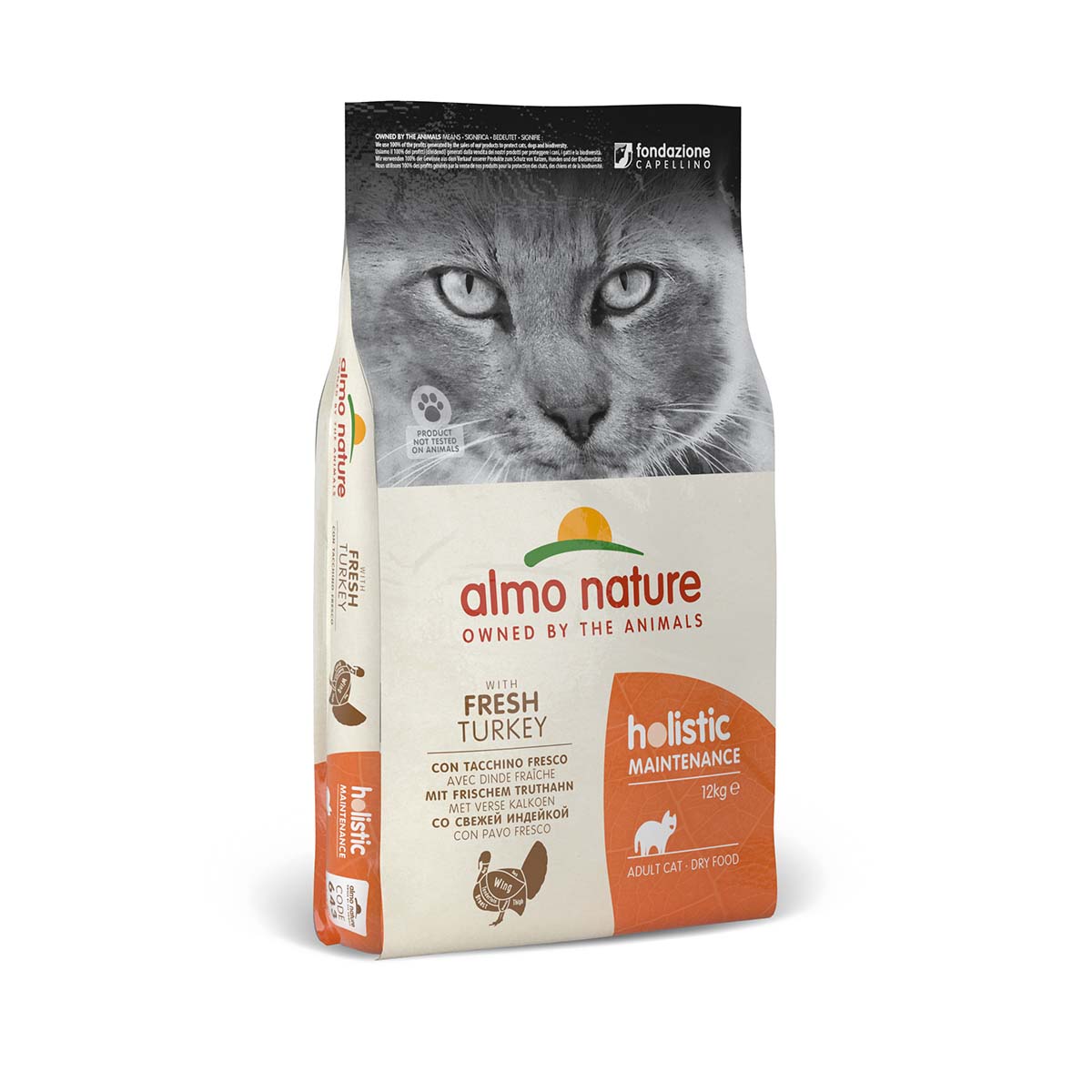 Almo Nature Holistic dry Cat s krůtím masem a rýží, 12 kg