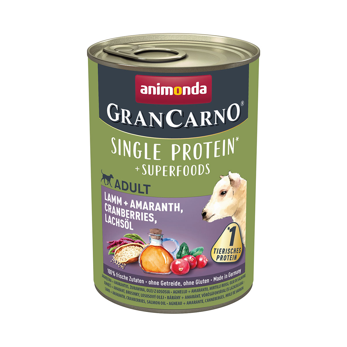 Animonda GranCarno JEHNĚČÍ + AMARANT, BRUSINKY A LOSOSOVÝ OLEJ 24x400g