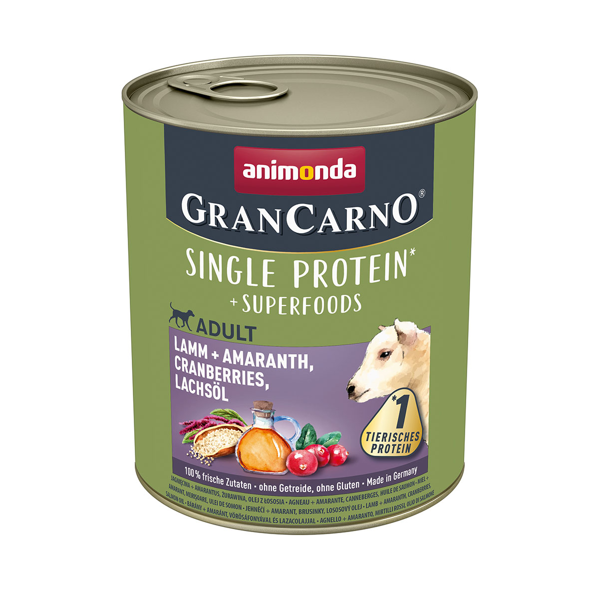 Animonda GranCarno JEHNĚČÍ + AMARANT, BRUSINKY A LOSOSOVÝ OLEJ 24x800g