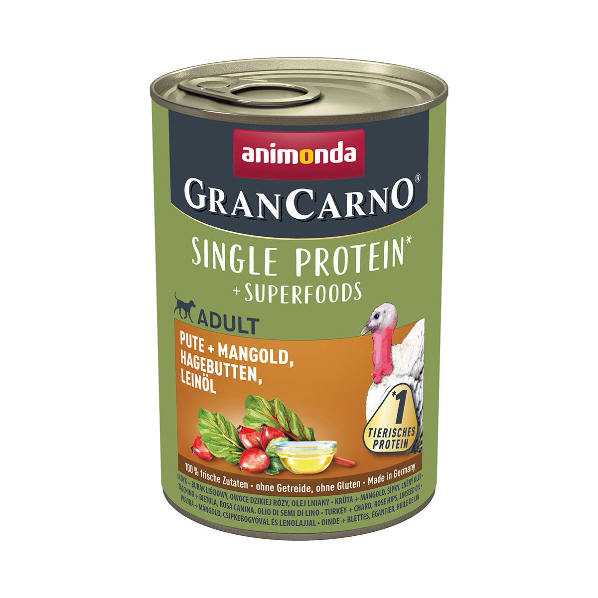 Animonda GranCarno KRŮTA + MANGOLD ŠÍPEK LNĚNÝ OLEJ 24x400g