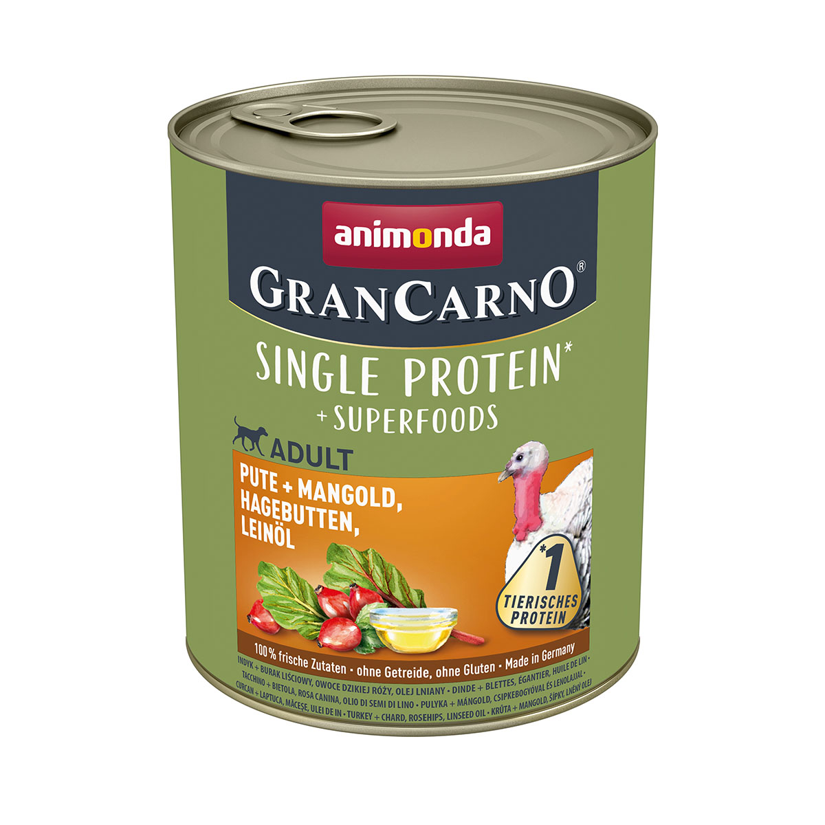 Animonda GranCarno KRŮTA + MANGOLD ŠÍPEK LNĚNÝ OLEJ 6x800g