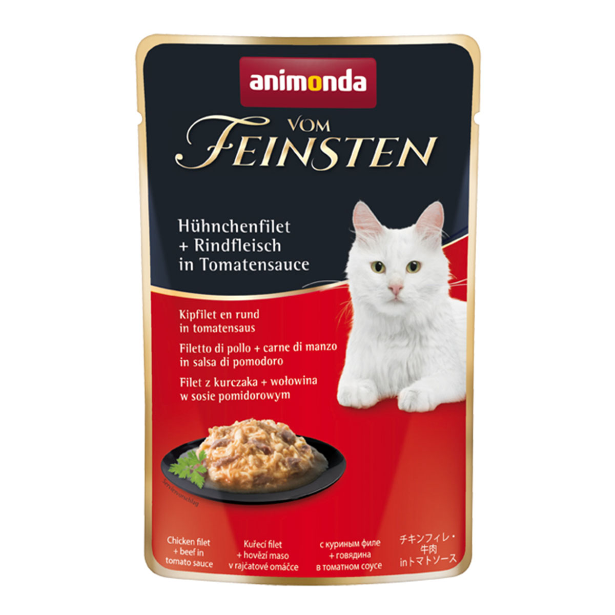 Animonda Vom Feinsten Adult s kuřecím filé a hovězím masem v tomatové omáčce 18x50g