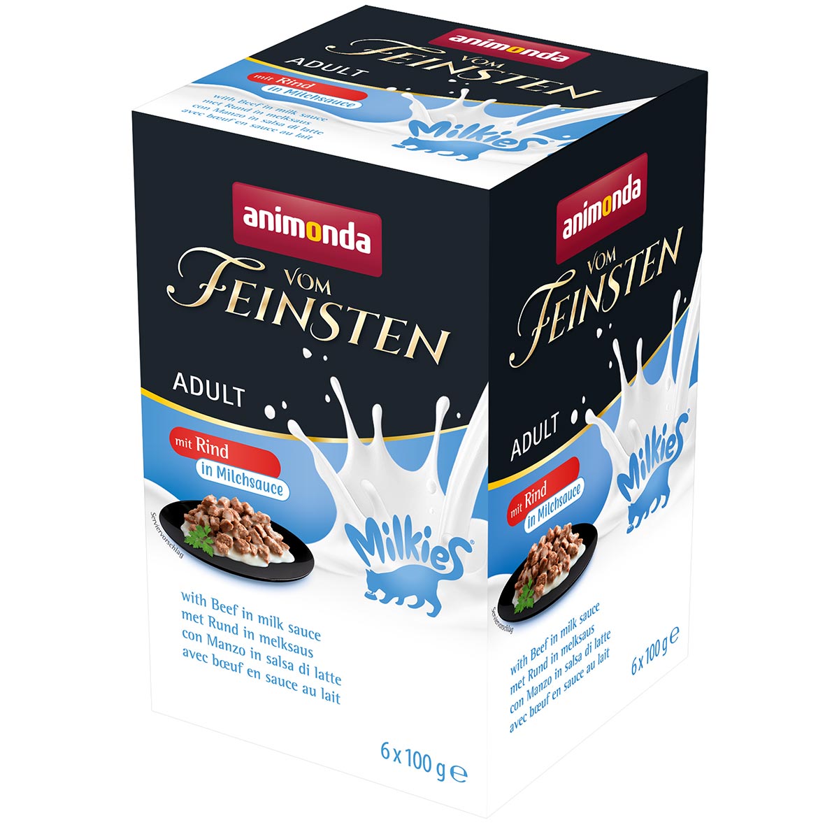 Animonda Vom Feinsten Adult hovězí maso v mléčné omáčce 6x100g