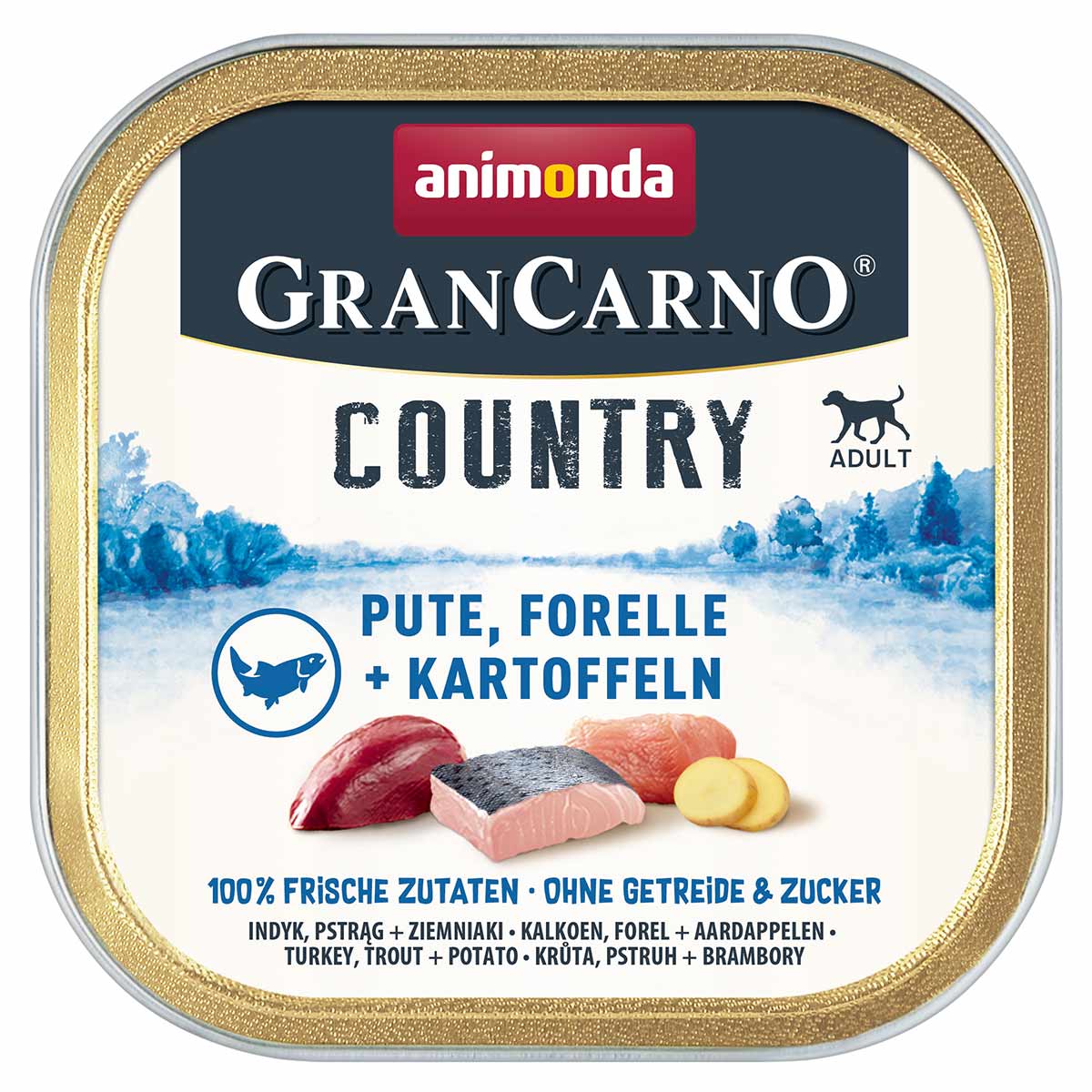 animonda GranCarno Country krůta, pstruh + brambory 22 × 150 g