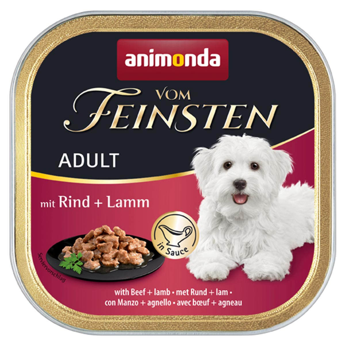 Levně animonda vom Feinsten Adult hovězí a jehněčí v omáčce 22 × 150 g