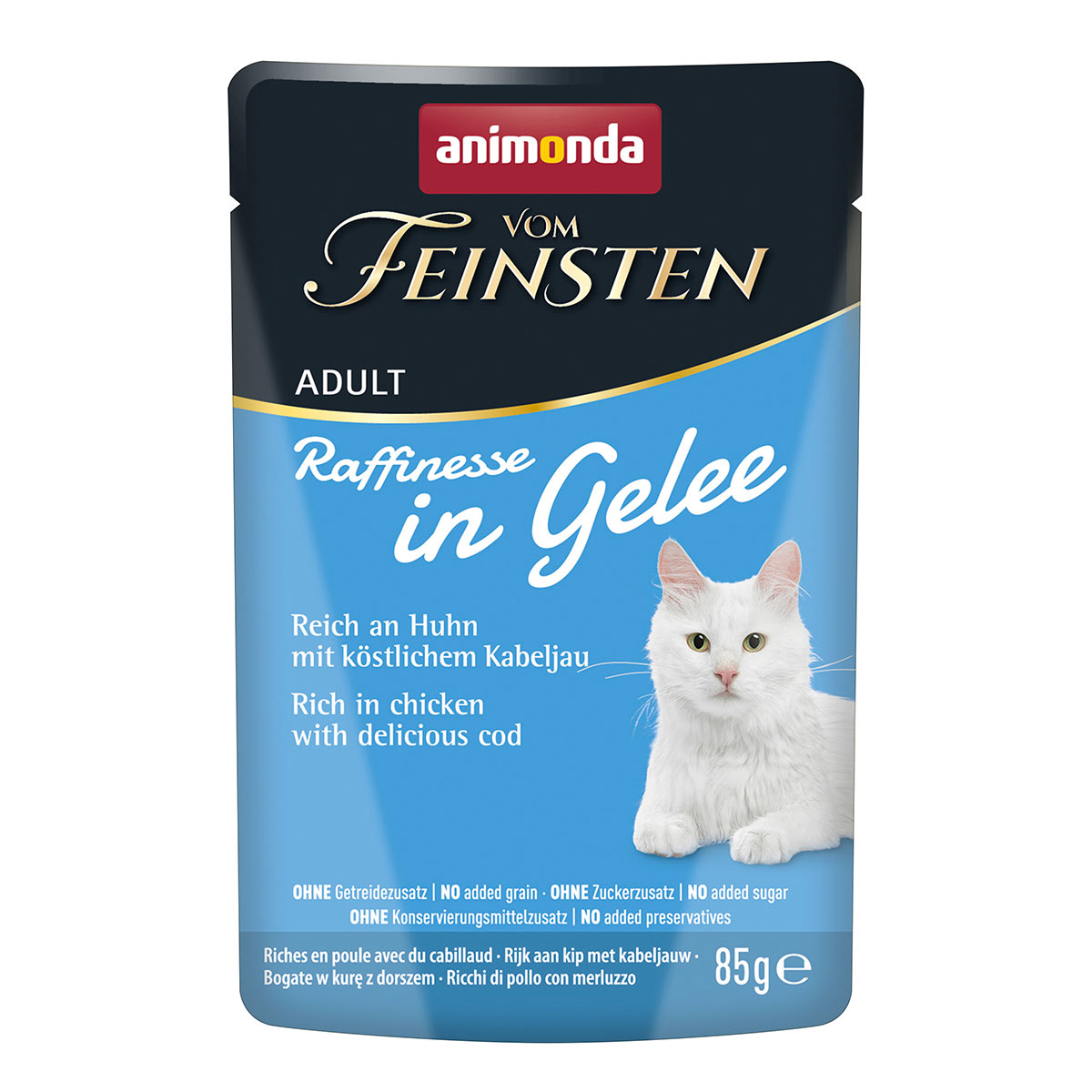 animonda vom Feinsten Raffinesse Gelee Huhn und Kabeljau