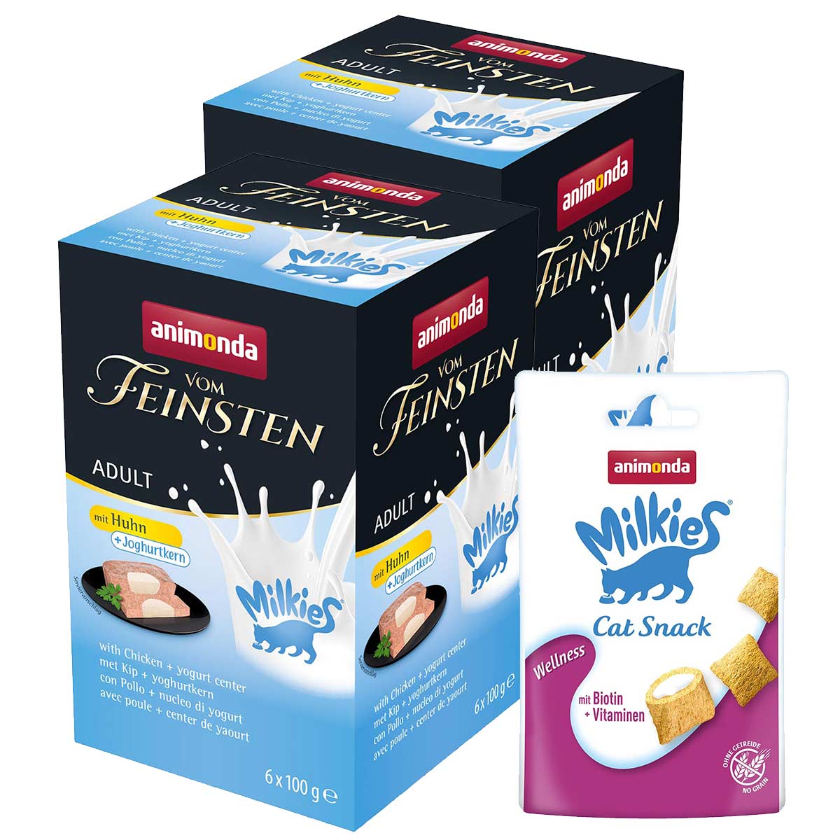 animonda vom Feinsten Huhn + Joghurtkern 12x100g + Milkies 30g animonda vom Feinsten Huhn + Joghurtkern 12x100g + Milkies 30g