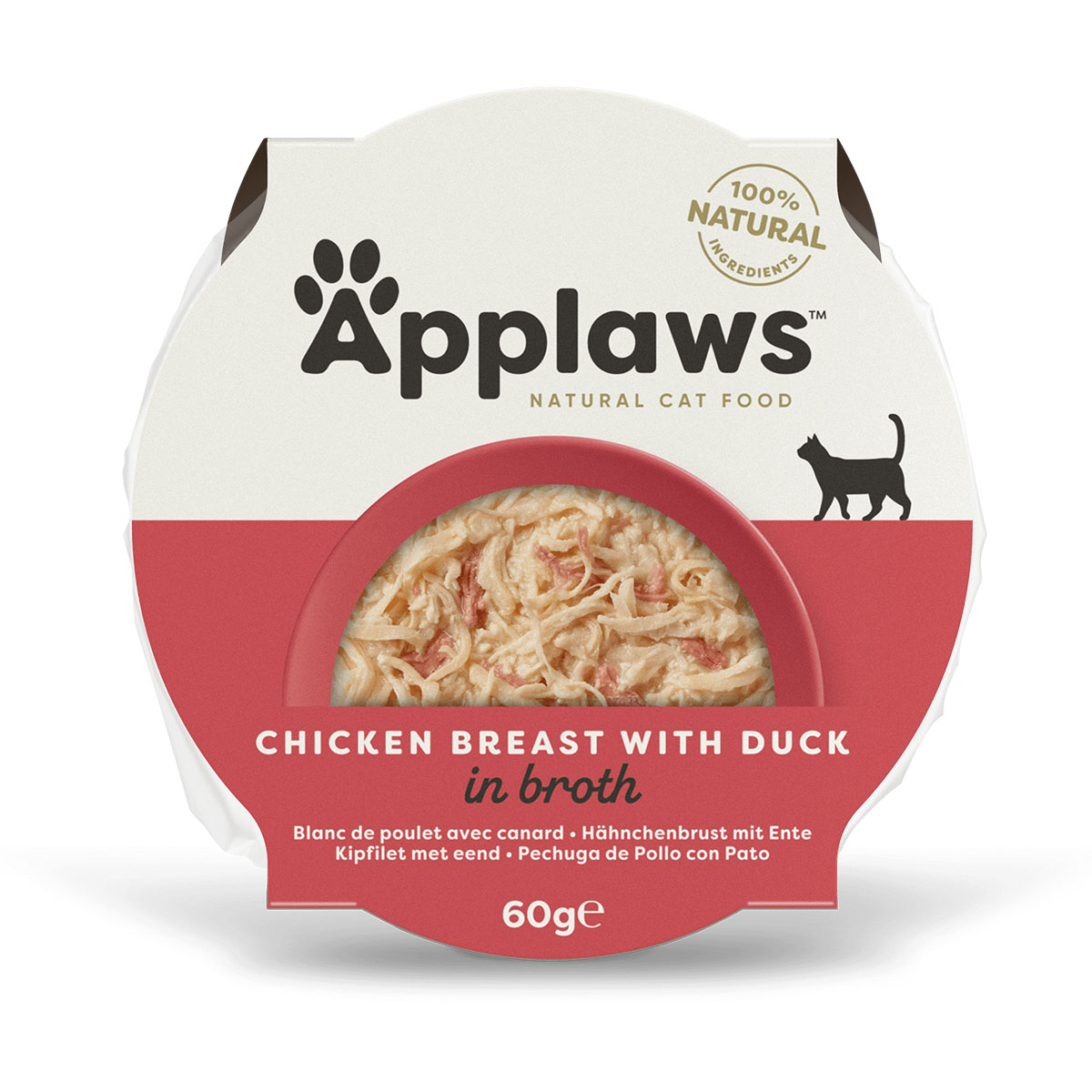 Applaws Cat šťavnatá kuřecí prsa s kachním masem 10 × 60 g