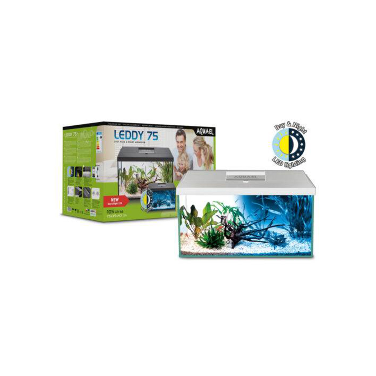 Aquael Aquarienset Leddy Tag & Nacht weiß 2.0 Leddy 75 (105 Liter) Aquael Aquarienset Leddy Tag & Nacht weiß 2.0 Leddy 75 (105 Liter)