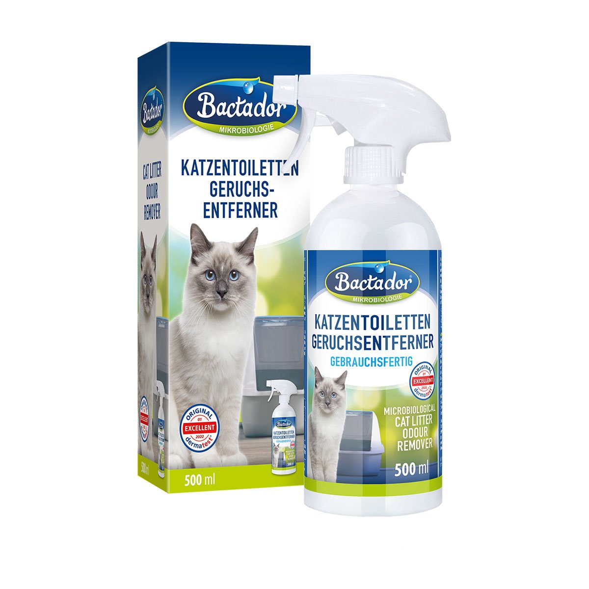 Bactador Katzentoiletten – Geruchsentferner Spray 500ml