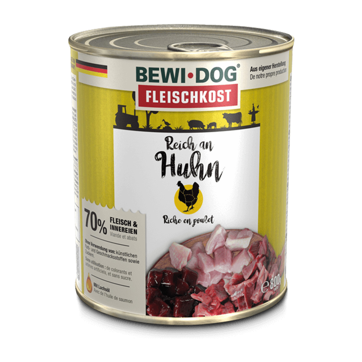 Levně Bewi Dog – masitá strava pro psy s vysokým obsahem kuřecího masa 6 × 800 g