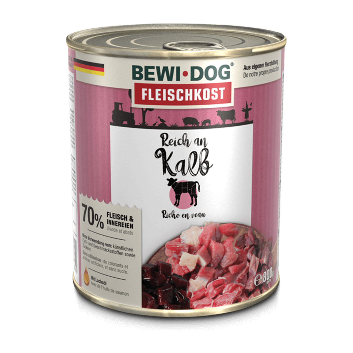 Levně Bewi Dog – masitá strava pro psy s vysokým obsahem telecího masa 6 × 800 g