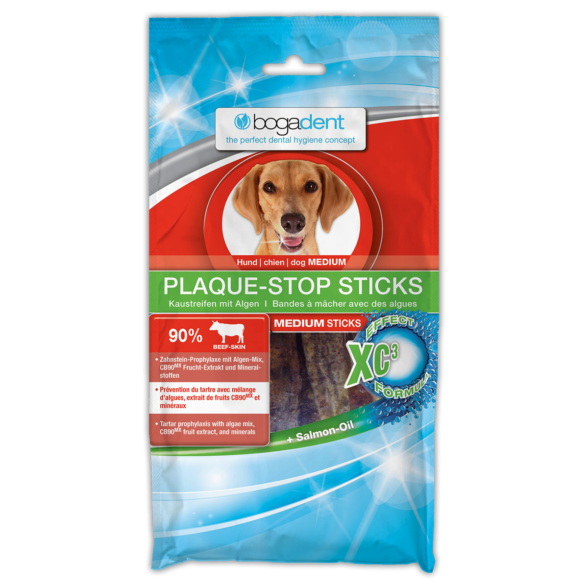 bogadent PLAQUE-STOP STICKS MEDIUM pro psy 3 × 100 g