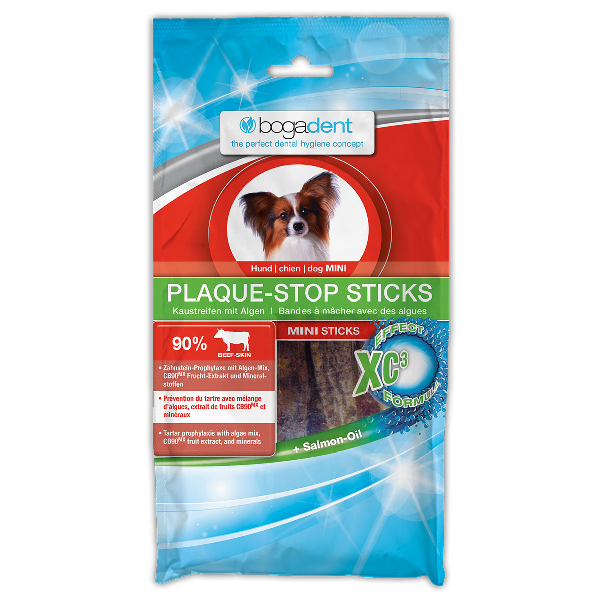bogadent PLAQUE-STOP STICKS MINI pamlsky pro psy 3 × 100 g