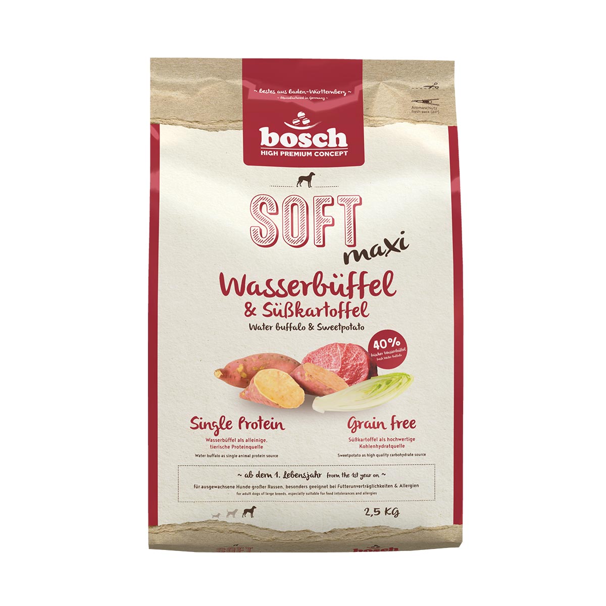 Levně Bosch SOFT Maxi, Divoký buvol a batáty 2,5 kg