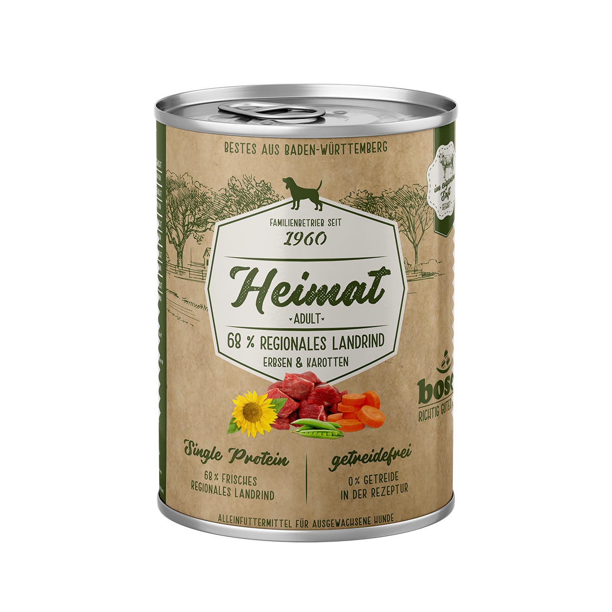 Levně Bosch Homeland Adult regionální venkovské hovězí 12 × 400 g