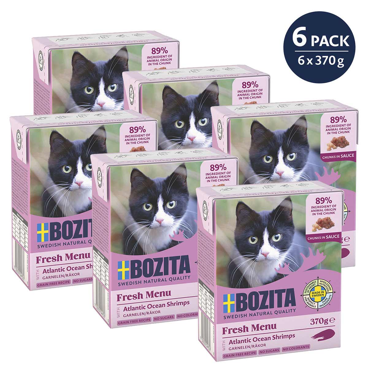 Bozita Häppchen in Sauce mit Garnelen