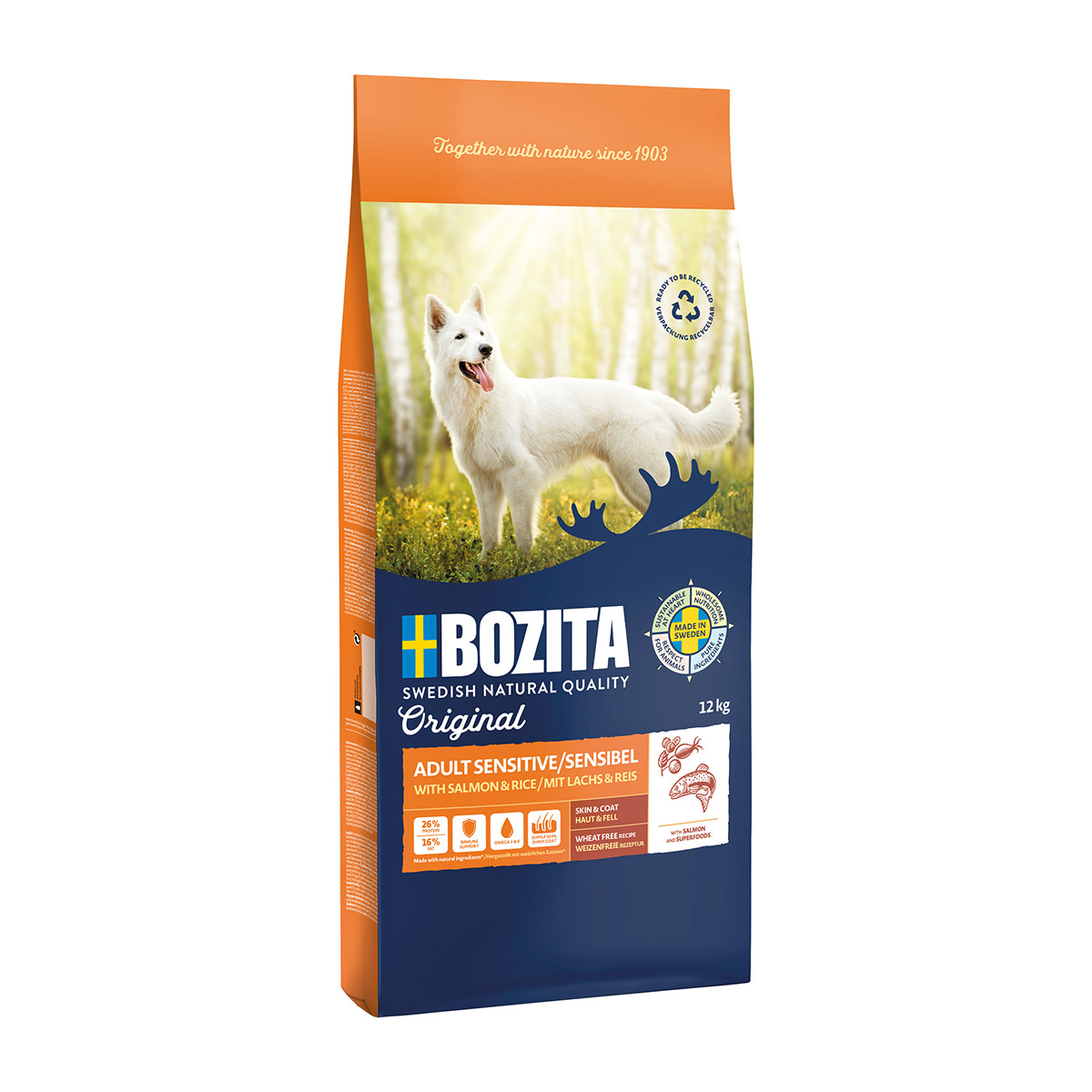 Levně Bozita Original Adult Sensitive Skin & Coat 12 kg