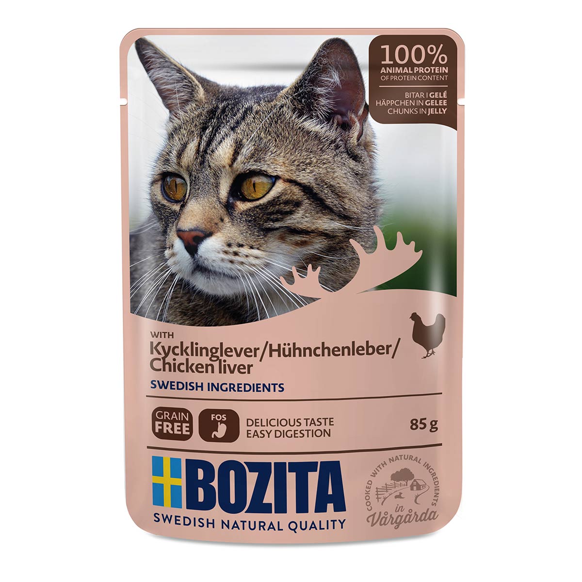 Bozita Pouch kousky v želé s kuřecími játry 12 × 85 g