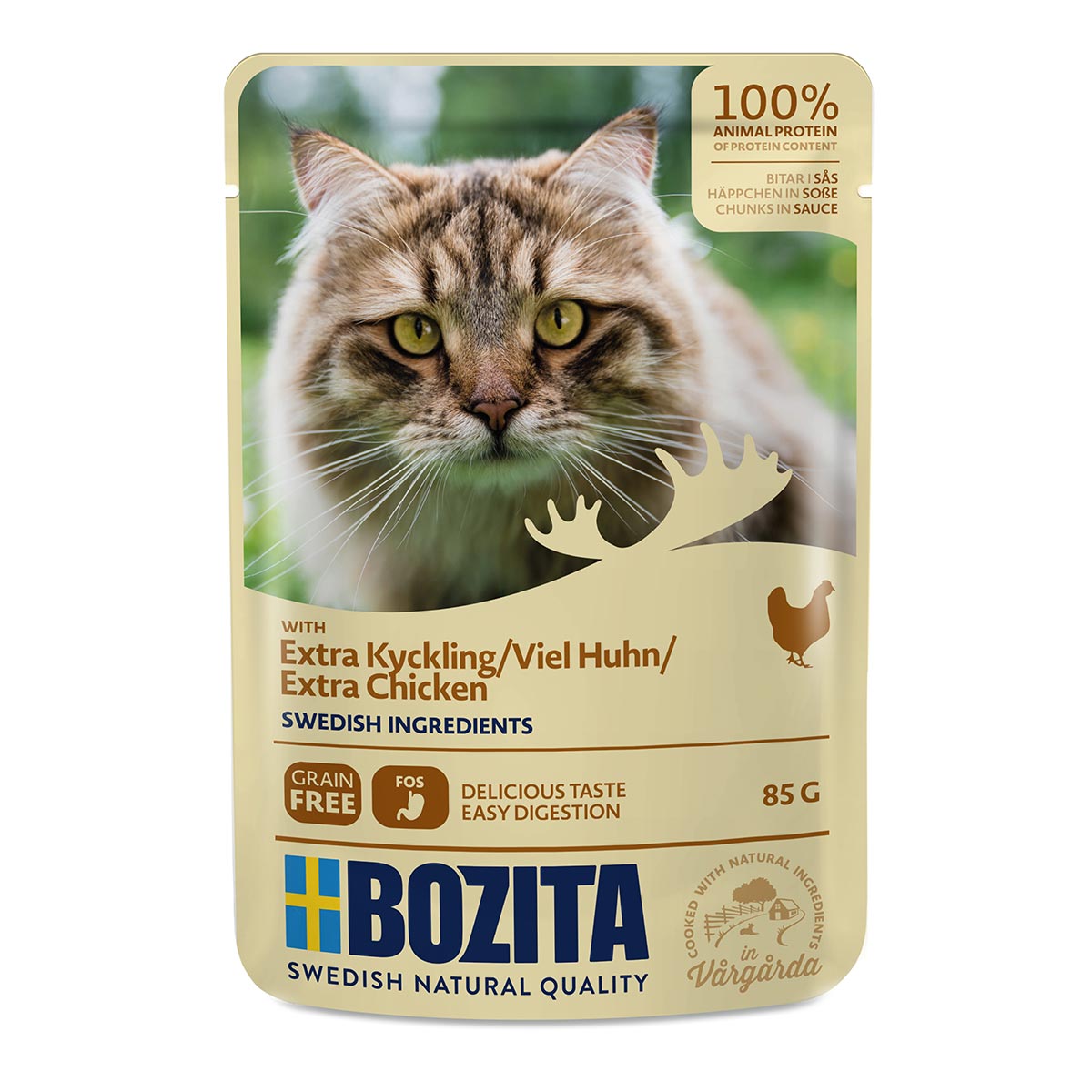 Bozita Pouch kousky v omáčce s vysokým podílem kuřecího masa 12 × 85 g