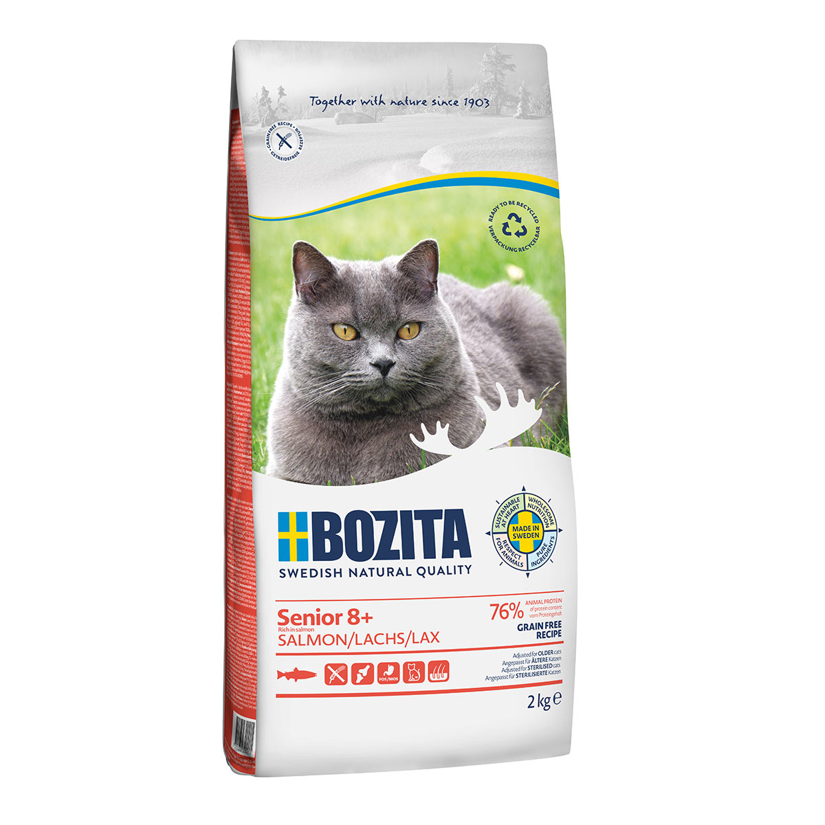 Levně Bozita Senior 8+ Grain free s lososem 2 kg