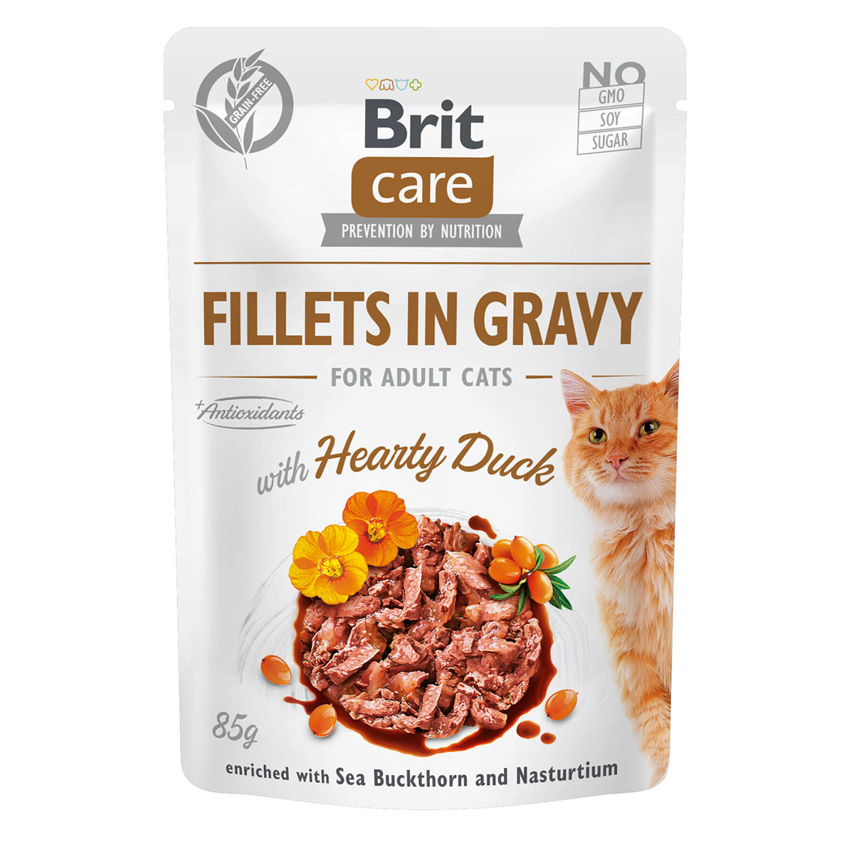 Brit Care Cat filety v omáčce s vydatnou kachnou 6 × 85 g