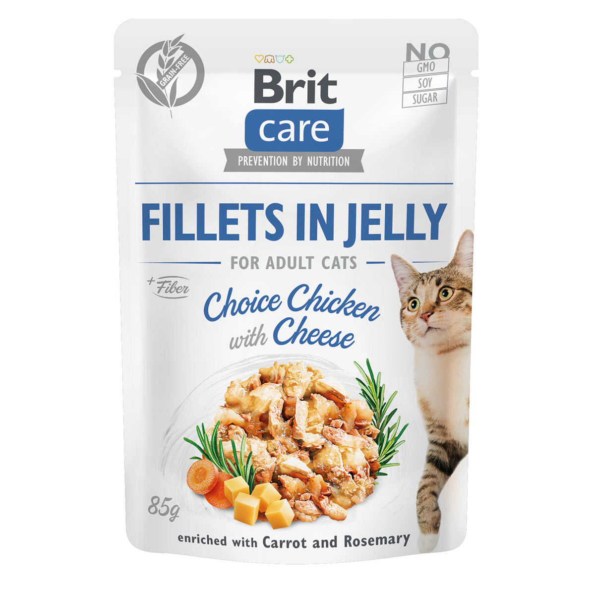 Brit Care Cat Fillets in Jelly Chicken & Cheese 24x85g