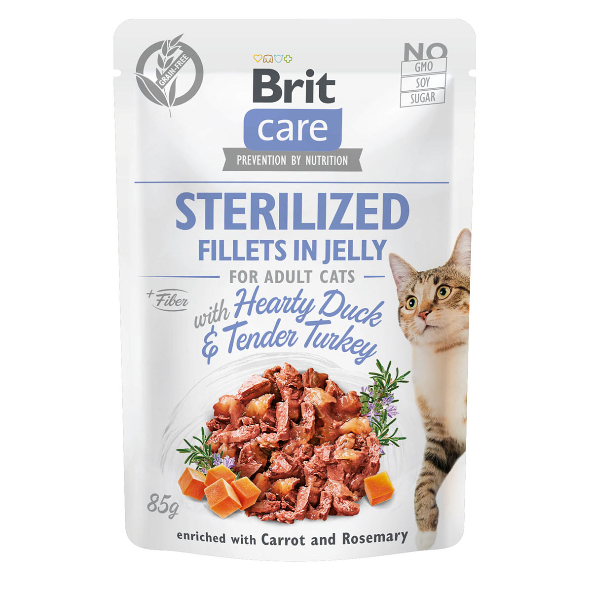 Brit Care Cat filety v želé kachna a krocan Sterilized 24 × 85 g
