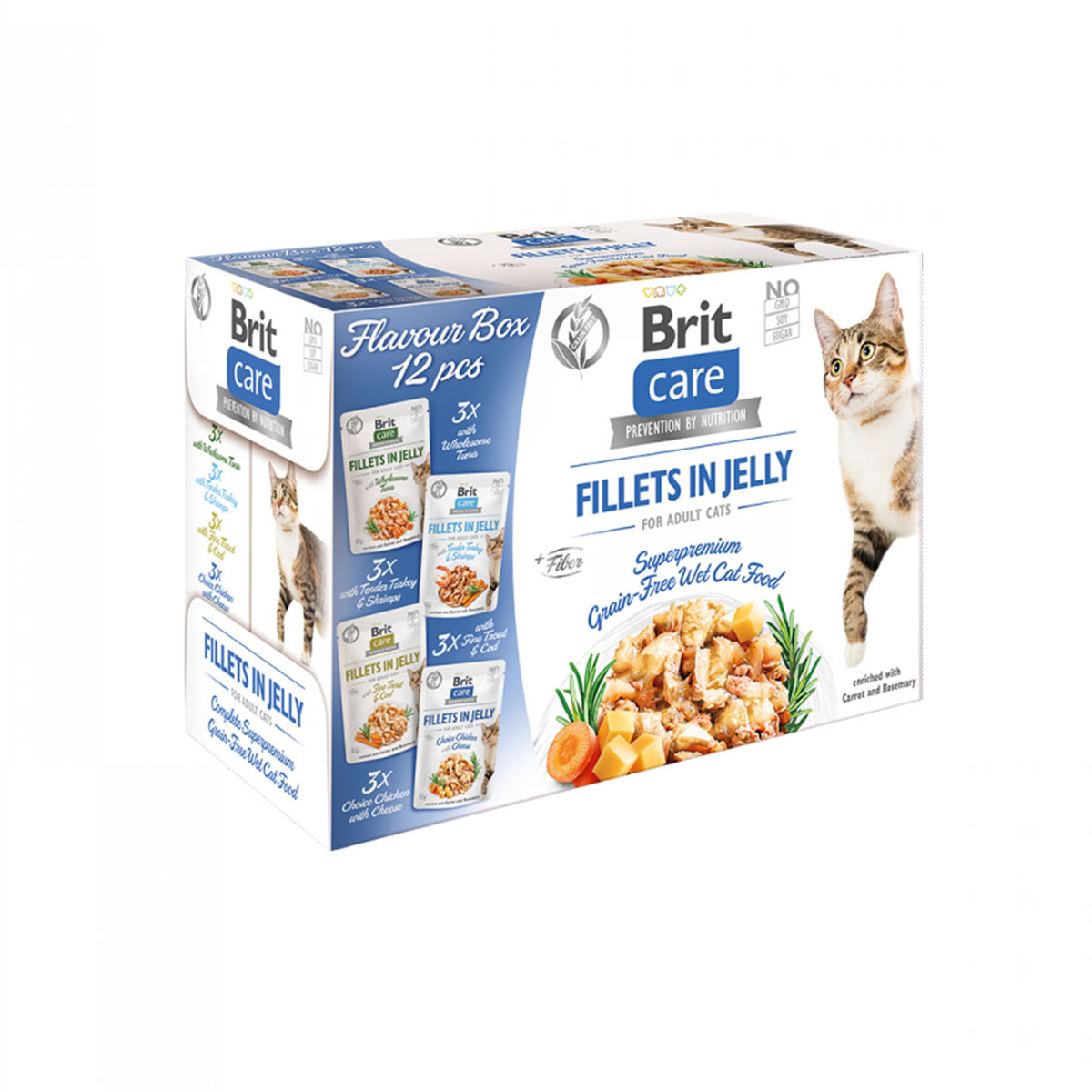 Levně Brit Care Cat Flavour box filety v želé 12 × 85 g