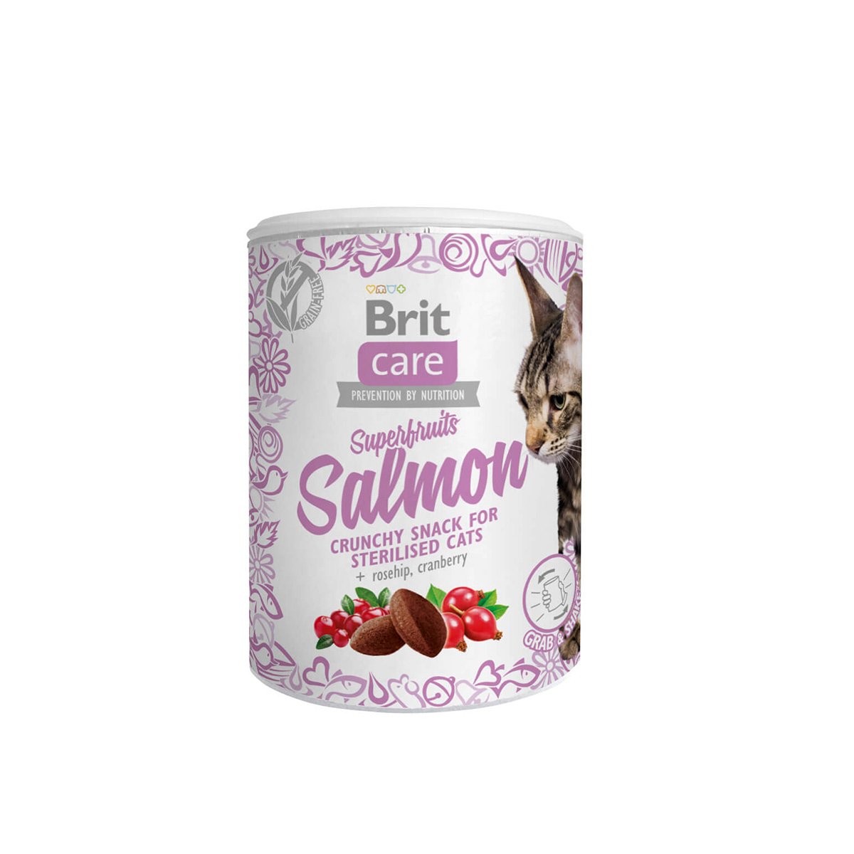 Brit Care Cat pamlsek Superfruits losos 3 × 100 g