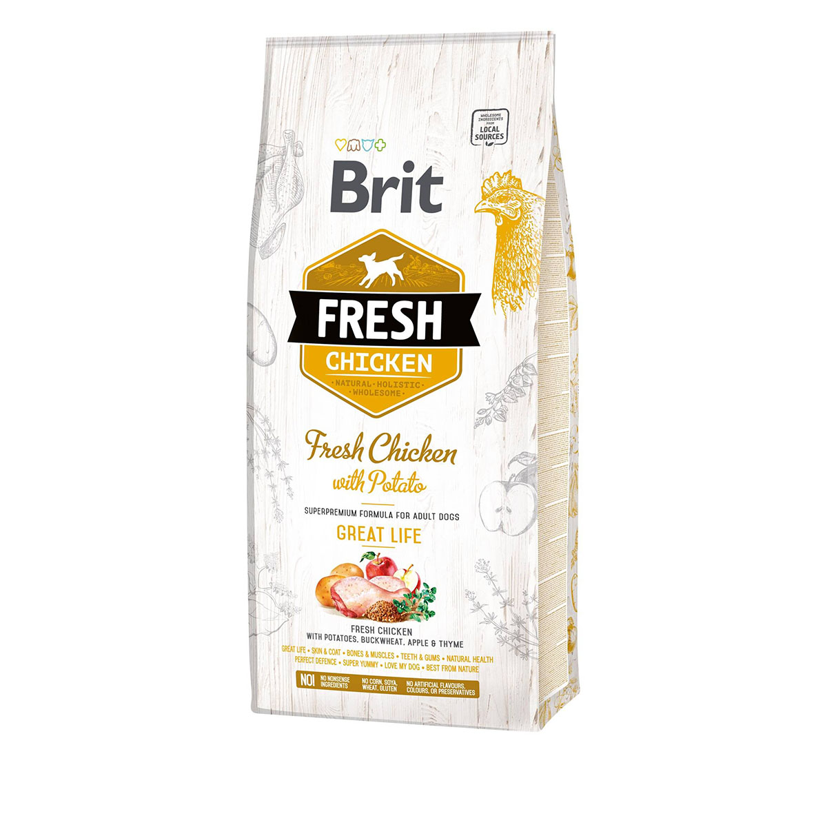 Levně Brit Fresh Dog – Adult – Chicken – Great Life 12 kg
