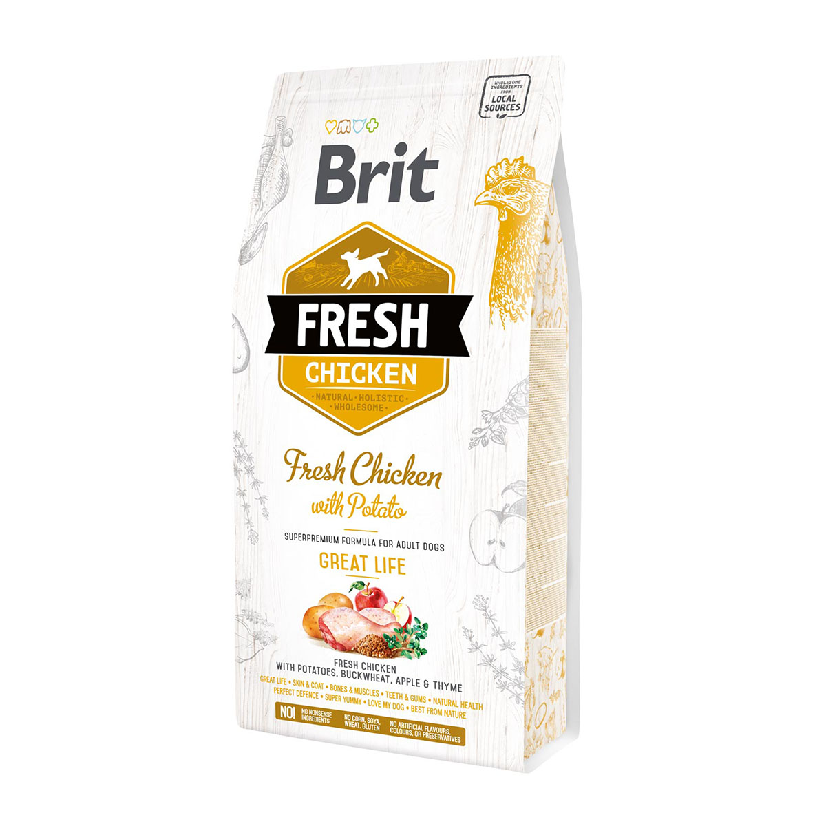 Levně Brit Fresh Dog – Adult – Chicken – Great Life 2,5 kg