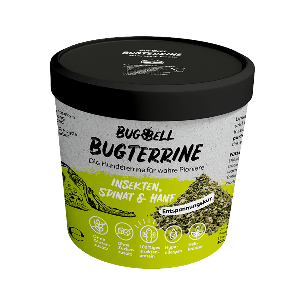 BugTerrine Adult zelená varianta špenát a konopí 8 × 100 g