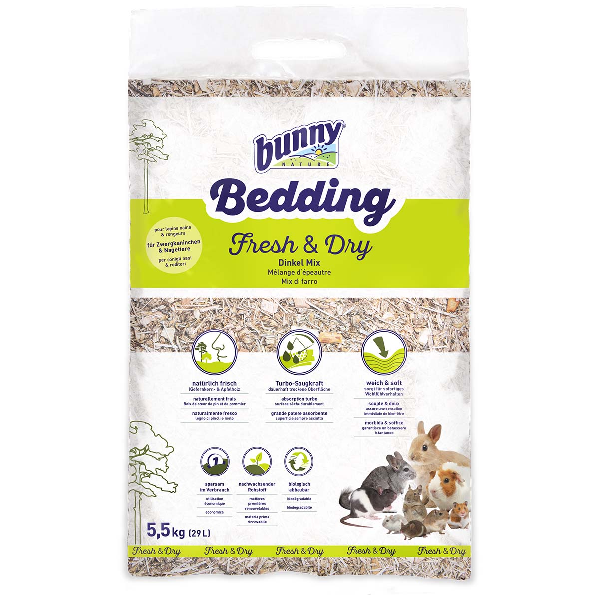 Levně Bunny Bedding Fresh & Dry podestýlka pro králíky, 29 l