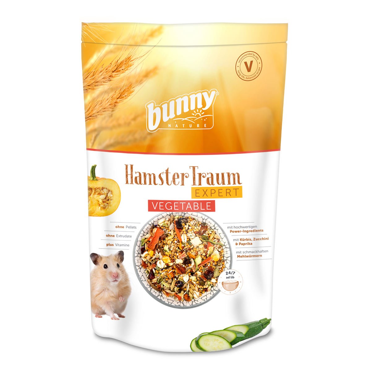 Levně Bunny HamsterTraum EXPERT Vegetable 3 × 500 g