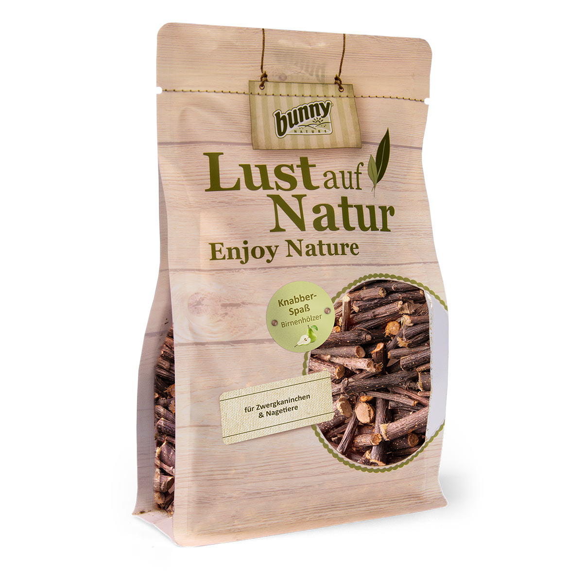 Bunny Lust auf Natur pamlsek k okusování z hrušňového dřeva 2 × 200 g