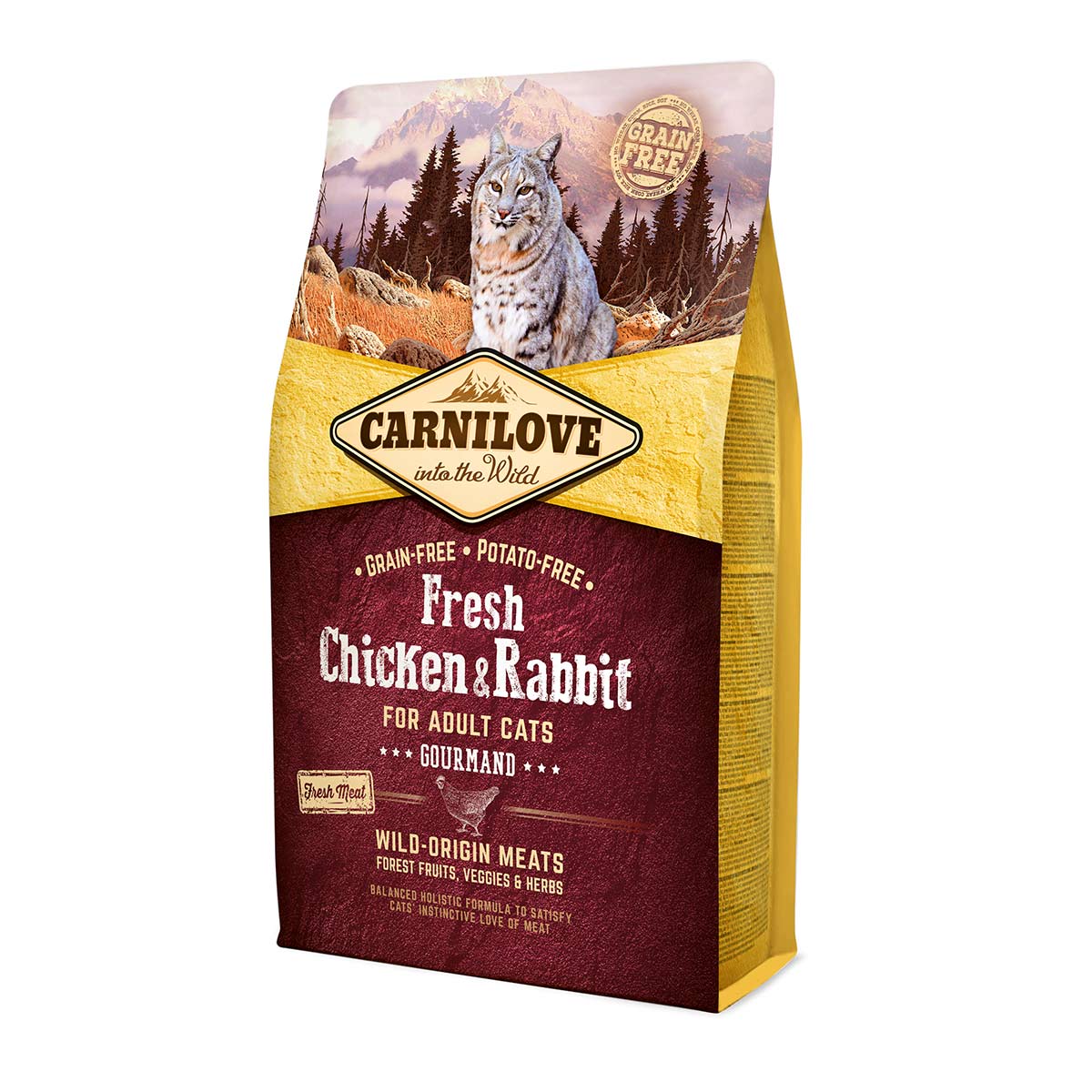 Levně Carnilove Cat Adult Fresh – kuře a králík / Gourmand 2 kg